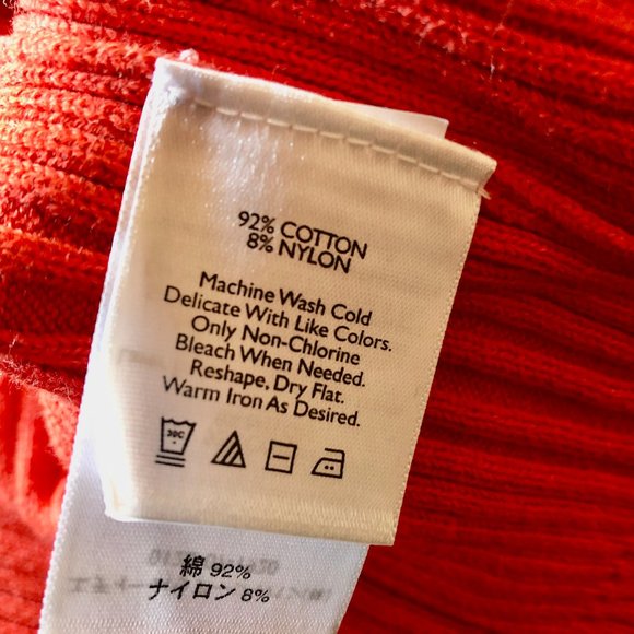 Eddie Bauer Zip Close Orange Cardigan Ribbed Sweater NEW - Picture 8 of 9